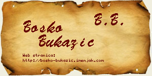 Boško Bukazić vizit kartica